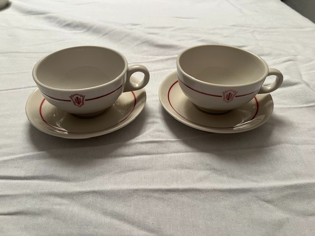 Vintage Indiana University IU Shenango China 2 Cups & Saucers Dining Hall
