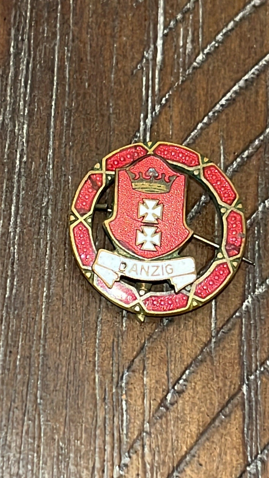 WWI Pre Wwii Polish City Of Danzig Patriotic Pin Rare