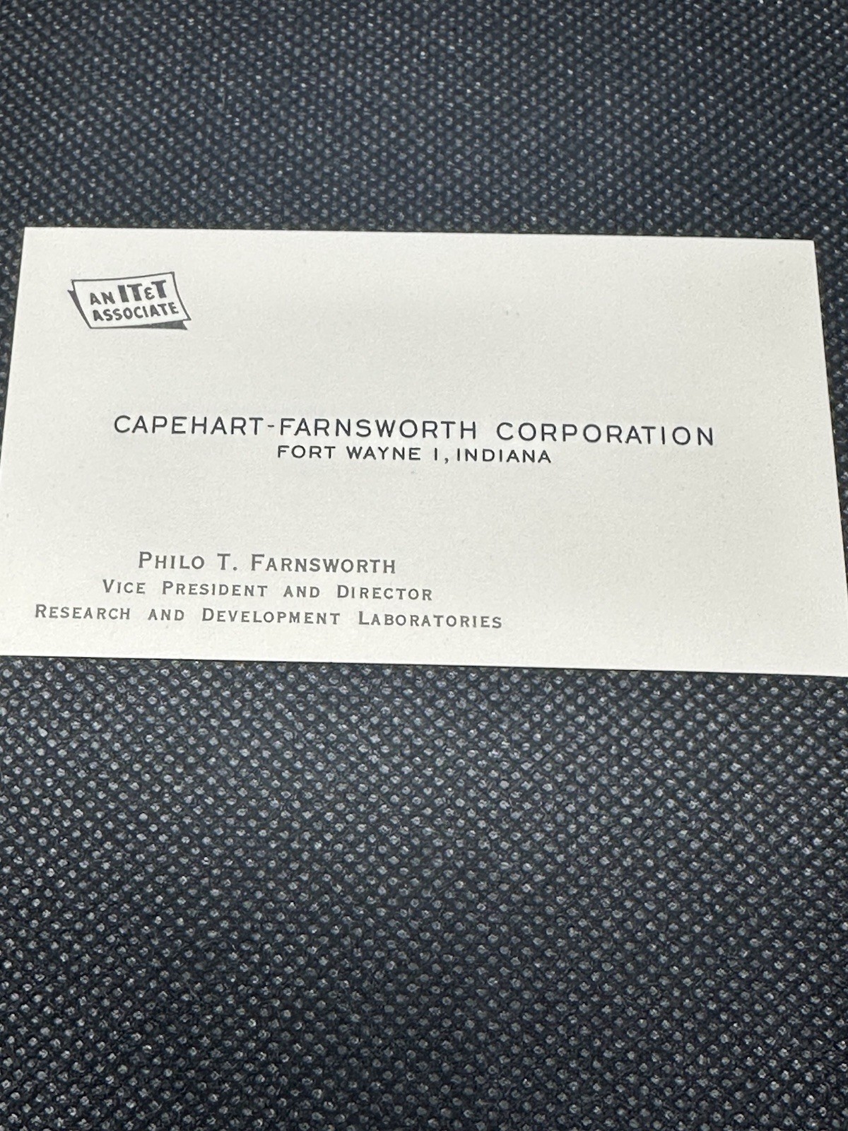 Vintage Business Card Philo T Farnsworth