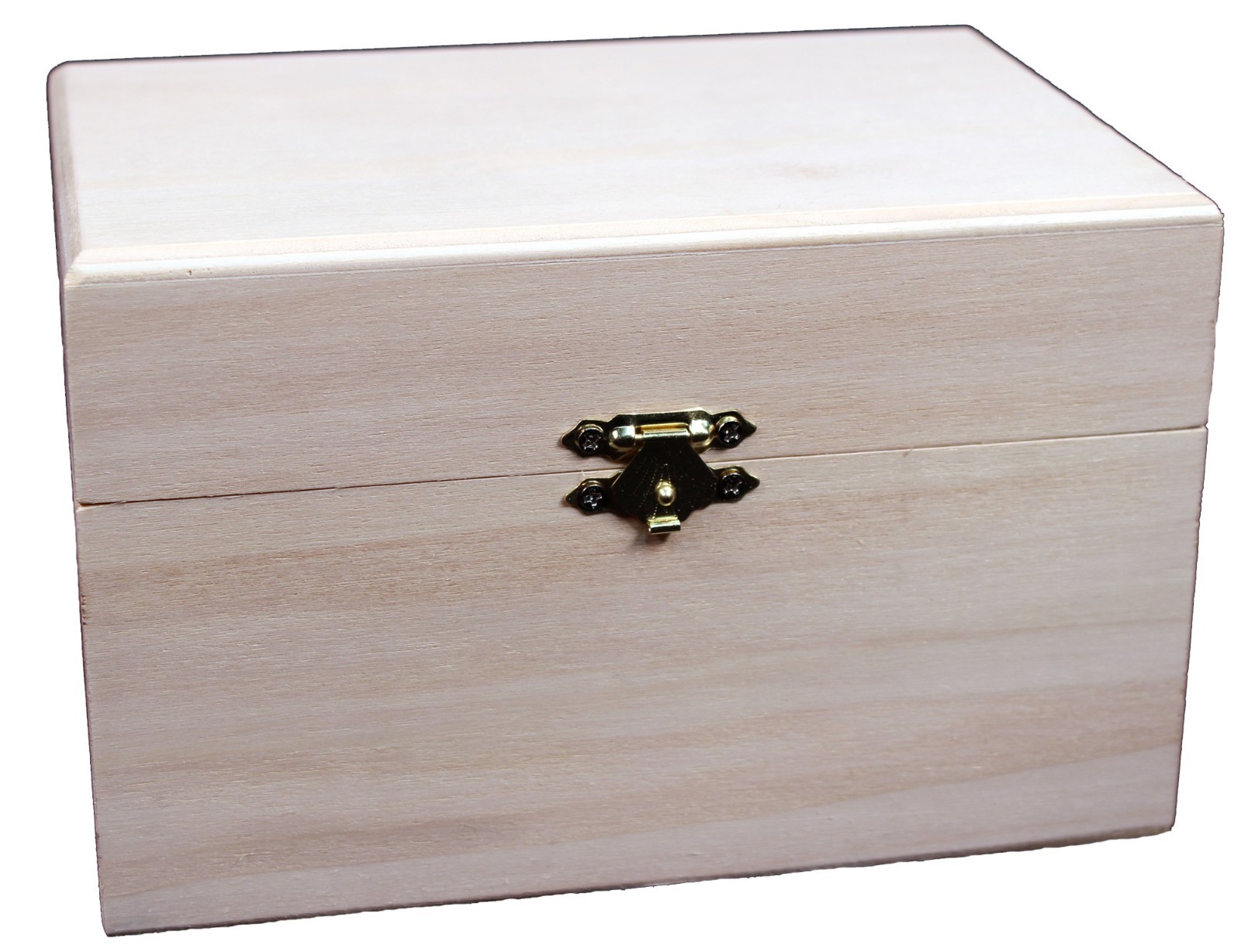 Wooden Recipe Box w/ Hinged Lid & Front Clasp, Unfinished - 6.75 Wooden Recipe Box w/ Hinged Lid & Front Clasp, Unfinished - 6.75