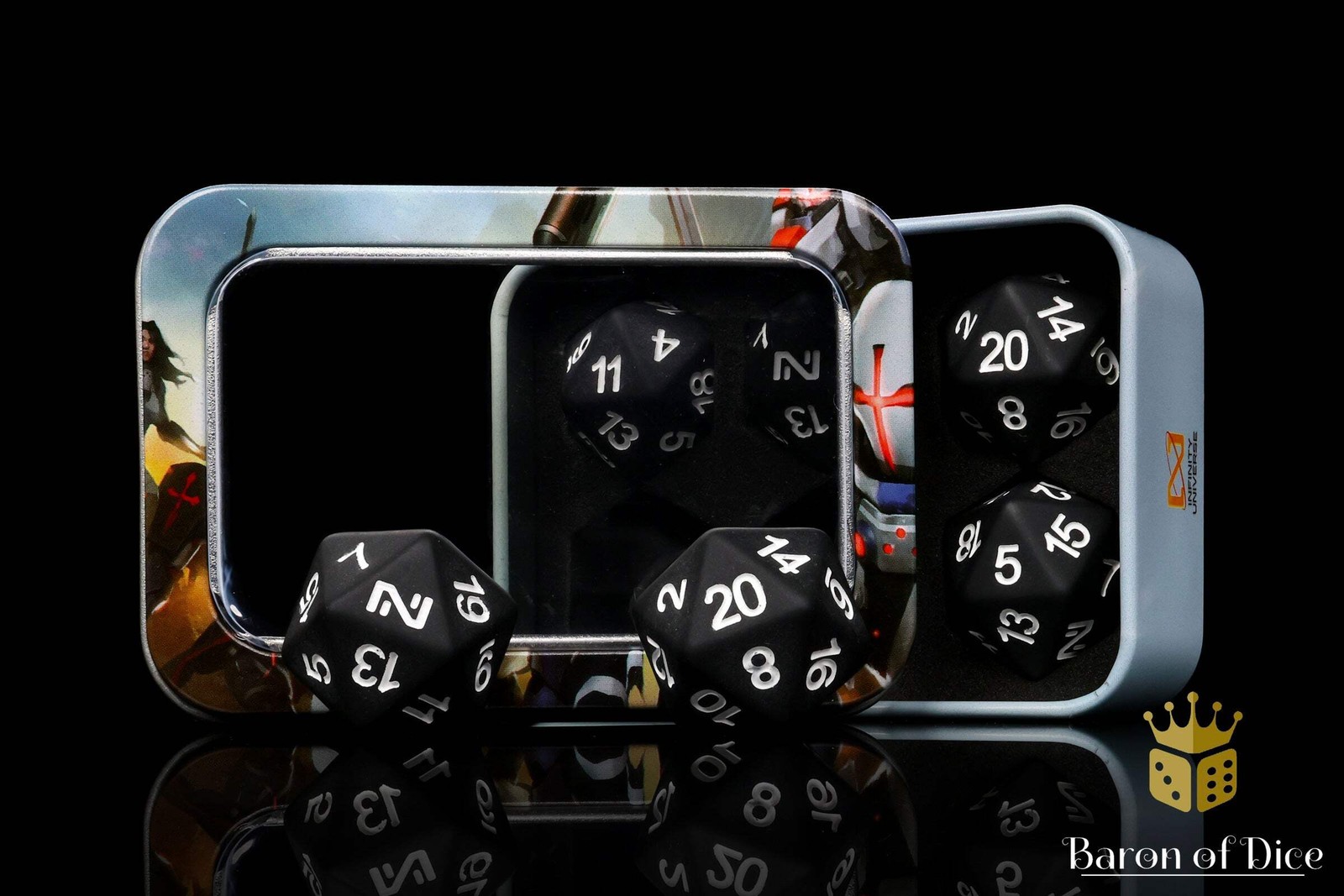 Infinity: N5 Matte w/ White - Official Dice Set Handcrafted Resin Dice by Baron