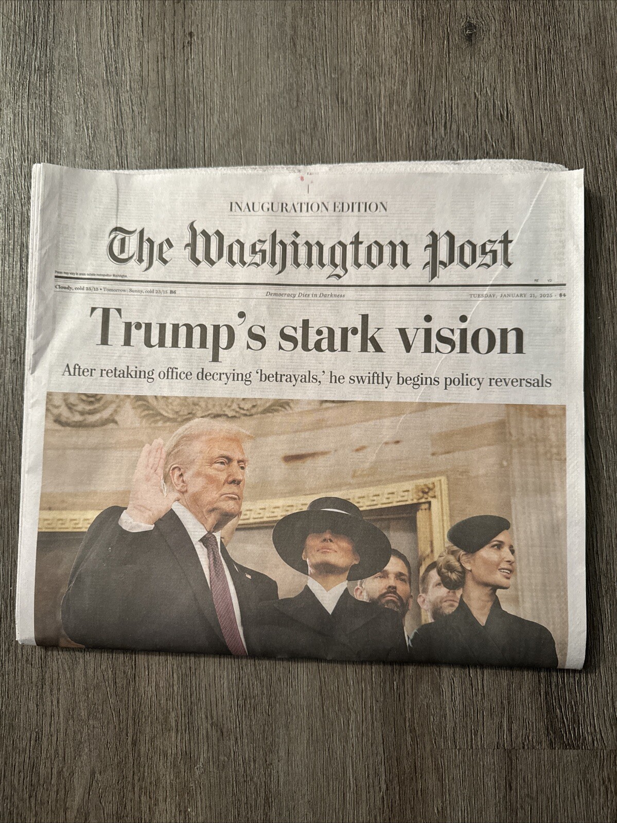 Trump Wins Election - THE WASHINGTON POST - Trump Inauguration 1/21/25 Trump Wins Election - THE WASHINGTON POST - Trump Inauguration 1/21/25