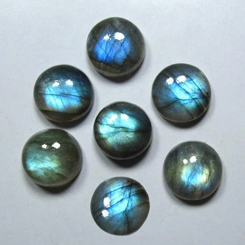 10mm Round 10 Pcs Multi Labradorite Round Shape Cabochon Loose Gemstone