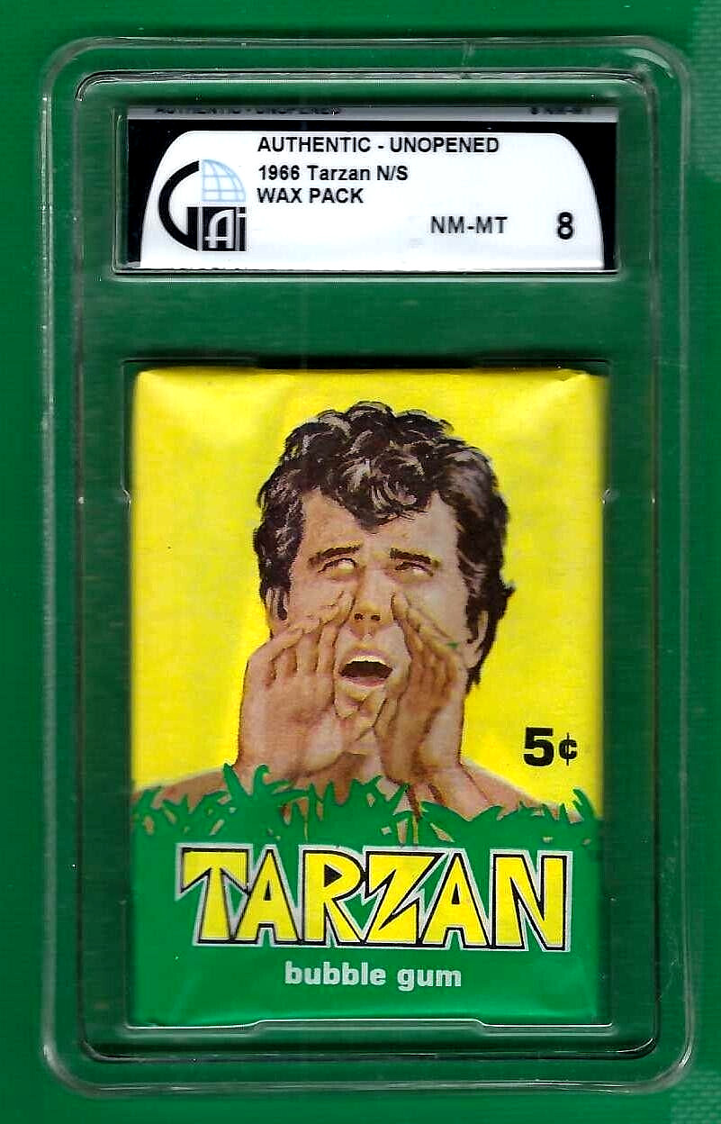 1966 TARZAN VINTAGE CARD WAX PACK SEALED & GRADED GAI 8 NM-MT  PHILLY GUM
