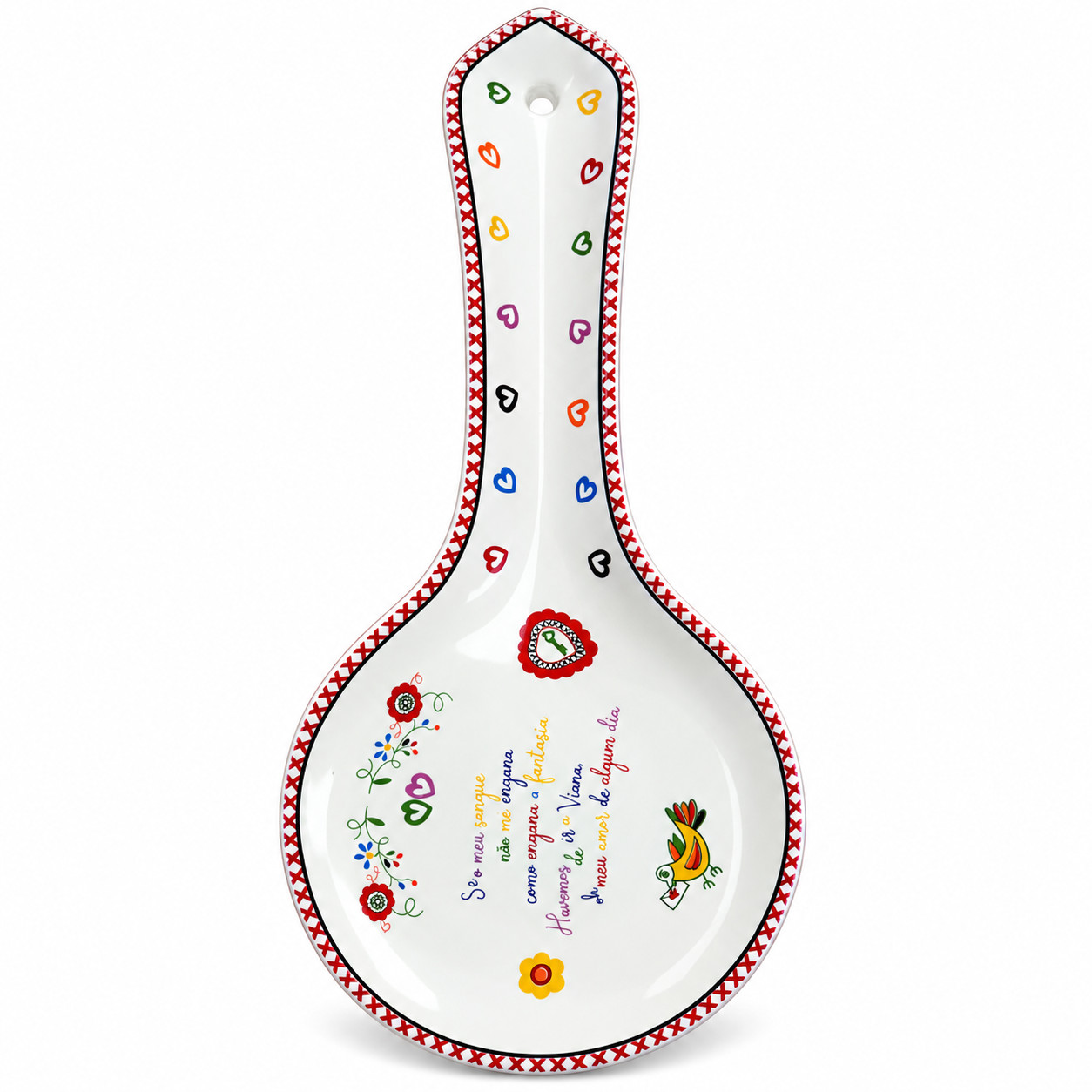 Portuguese Ceramic Spoon Rest – Viana Lovers Design, 10.75\ Portuguese Ceramic Spoon Rest – Viana Lovers Design, 10.75\