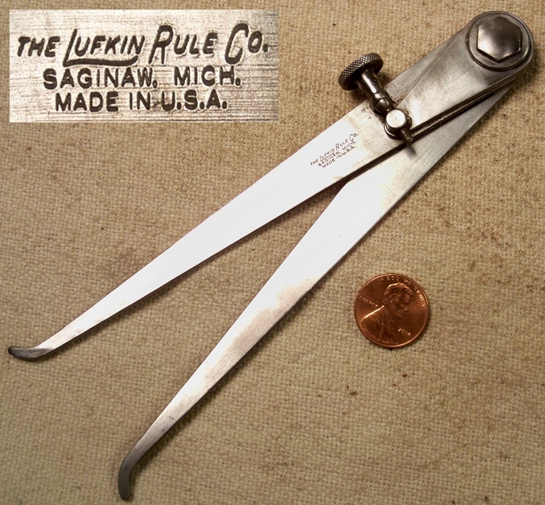 Lufkin No 22 6 Inch Screw Adjust Inside Caliper Good Shape Working Tool READ