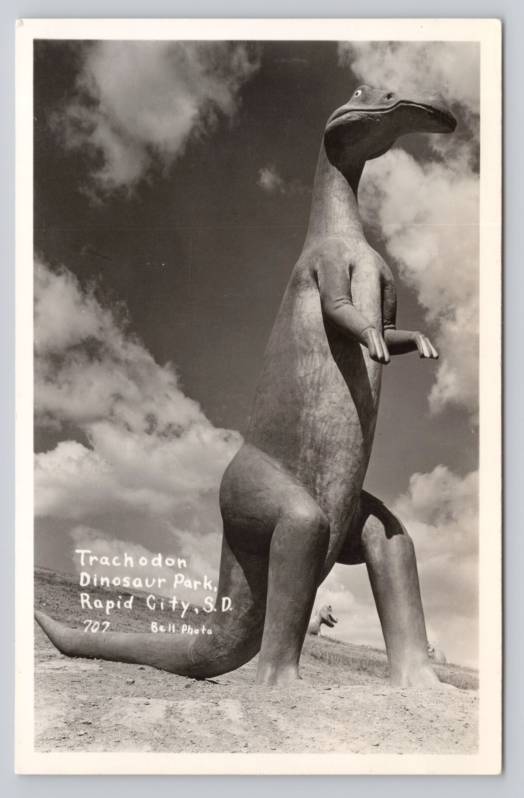 Trachodon Dinosaur Park Rapid City, South Dakota Bell Photo RPPC O244