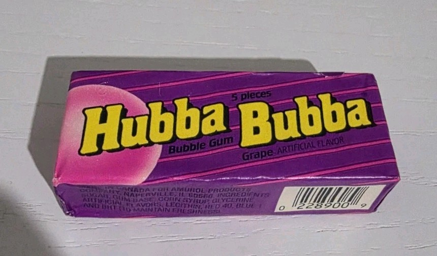 Vintage Wrigley NOS HUBBA BUBBA GRAPE FLAVOR Bubble Gum Candy Made IN Canada 