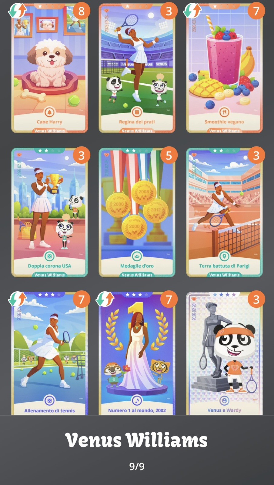 WeWard WeCards Venus Williams Full Chapter Full Chapter Full Set