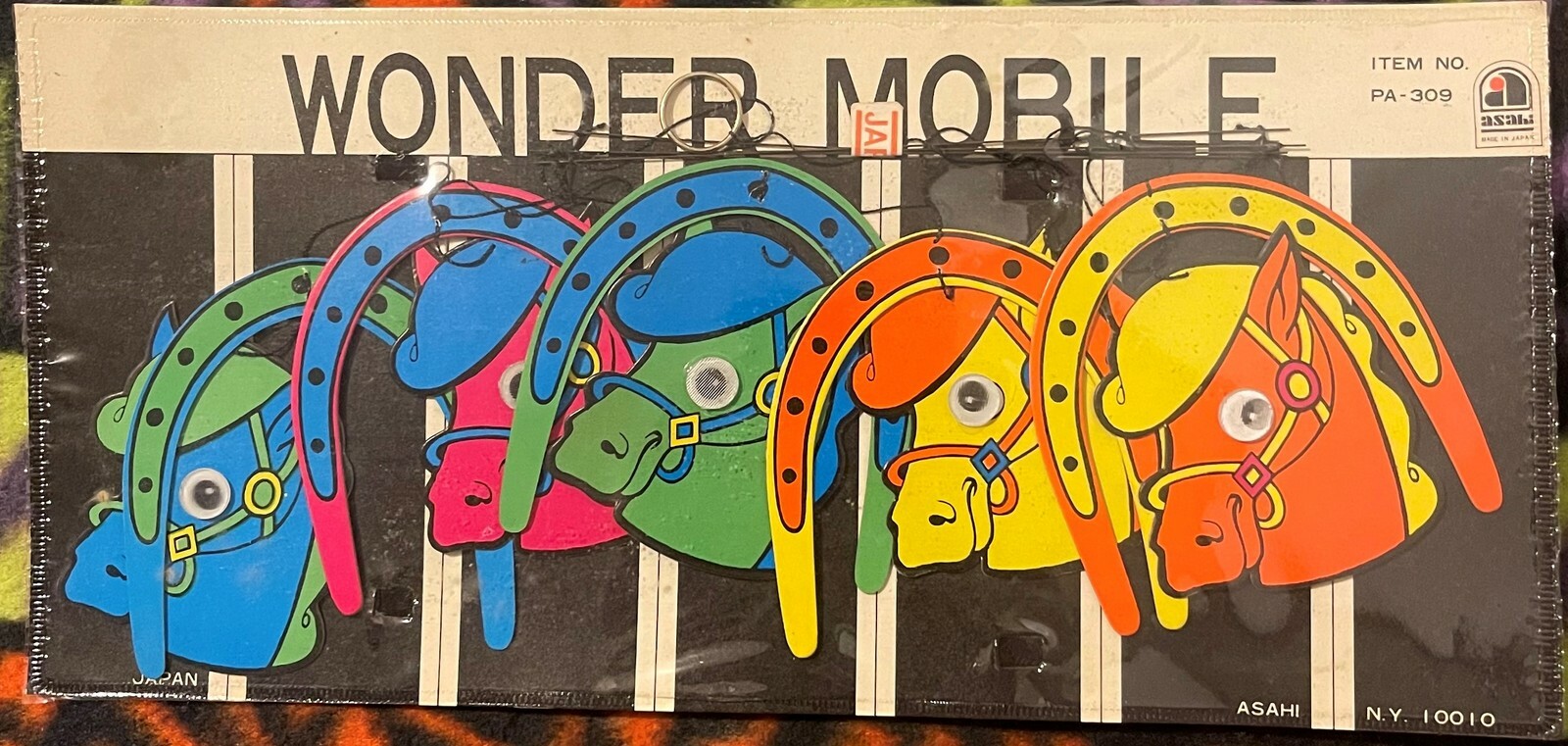 Vintage 1960s Wonder Mobile 🐴 Asahi Japan NOS Horse Horseshoe Googly Eye Mobile