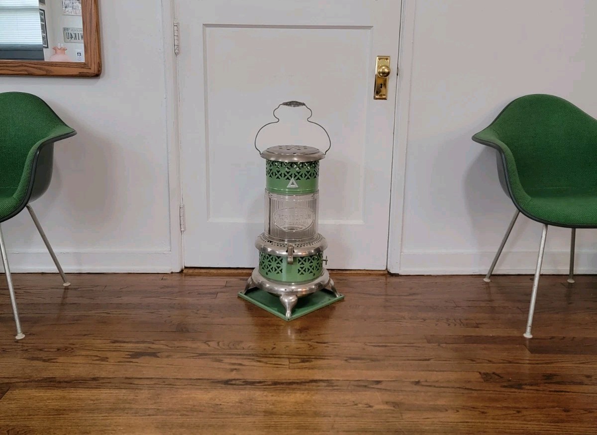 Antique Perfection Oil Heater GREEN ENAMEL No. 1526 Kerosene ** RARE HTF ** 🔥🔥