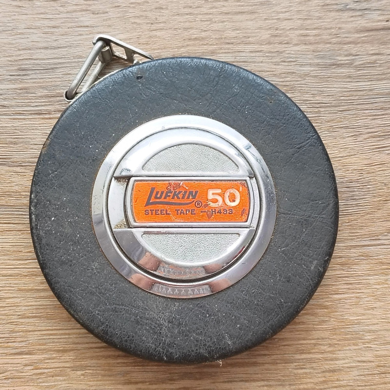 Lufkin Steel Tape Measure 50 Foot Leather Casing H433 USA