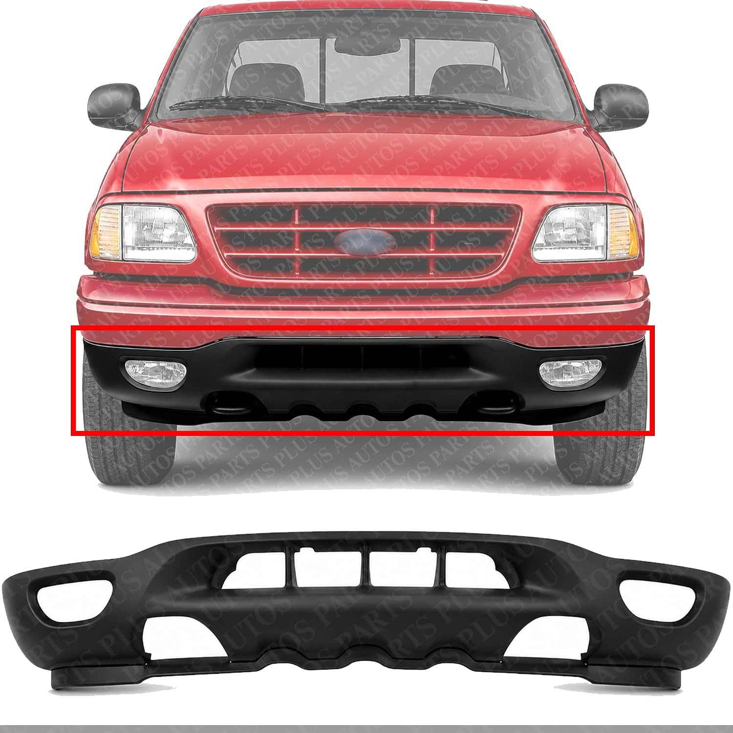 Front Bumper Lower Valance Panel Textured with Fog Light & Tow Hook Holes Direct