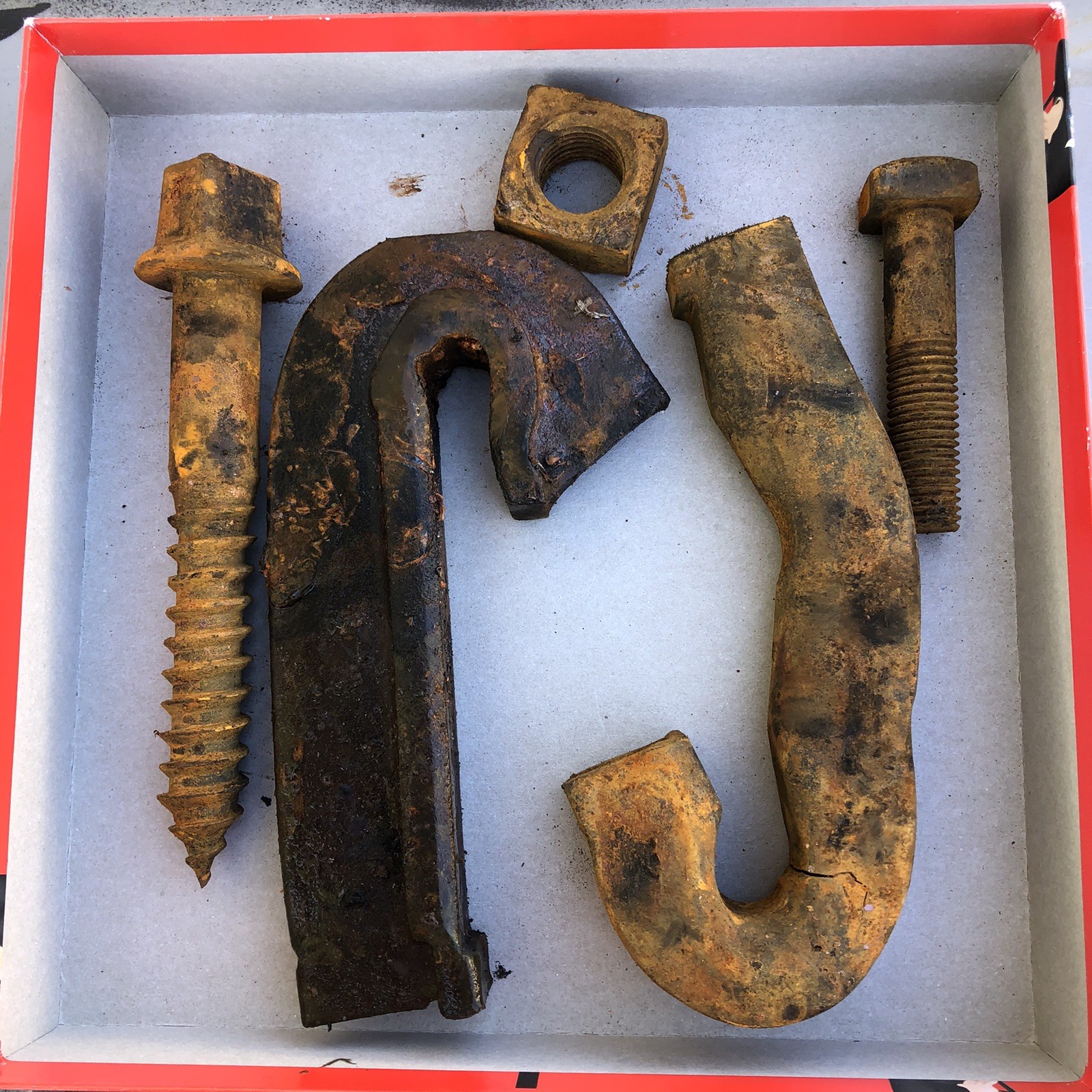 Blacksmith Metal Old Rusty Railroad Anchors, Railroad Screw And Bolt L3