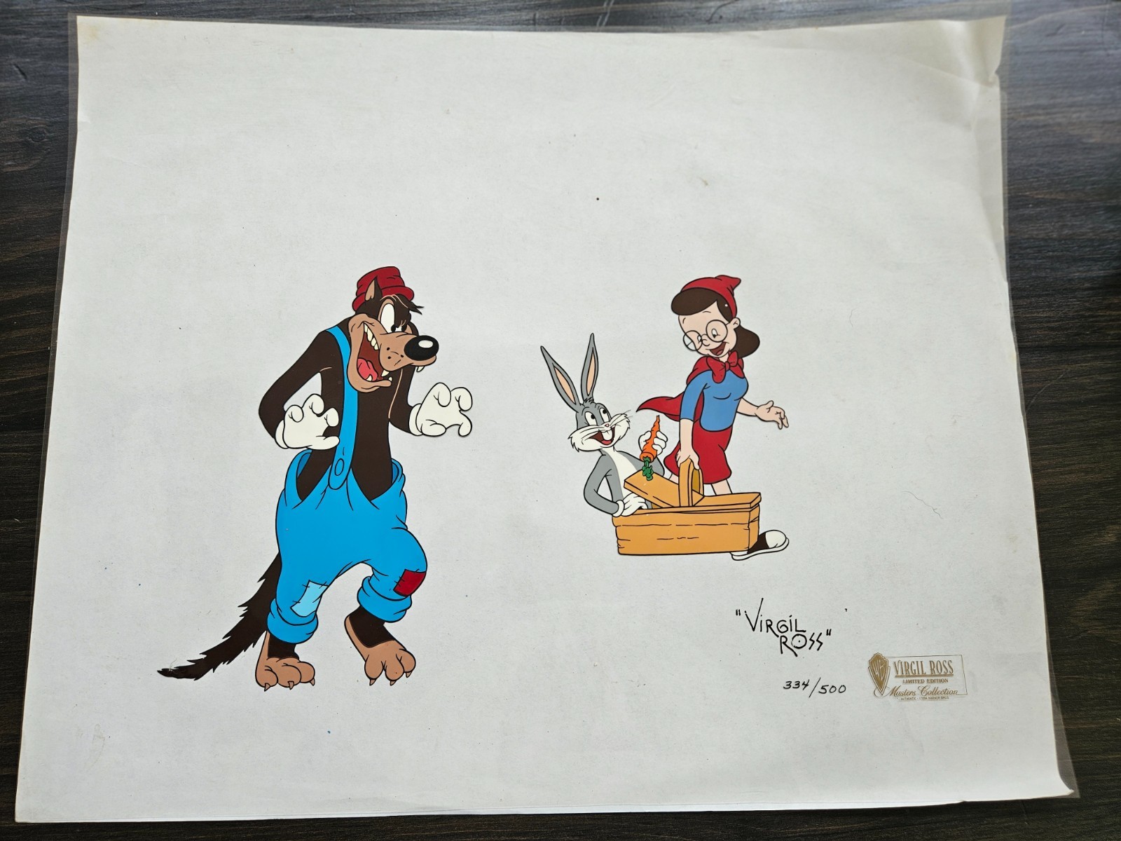 Virgil Ross Warner Brothers Little Red Riding Rabbit Limited Edition Cel Signed