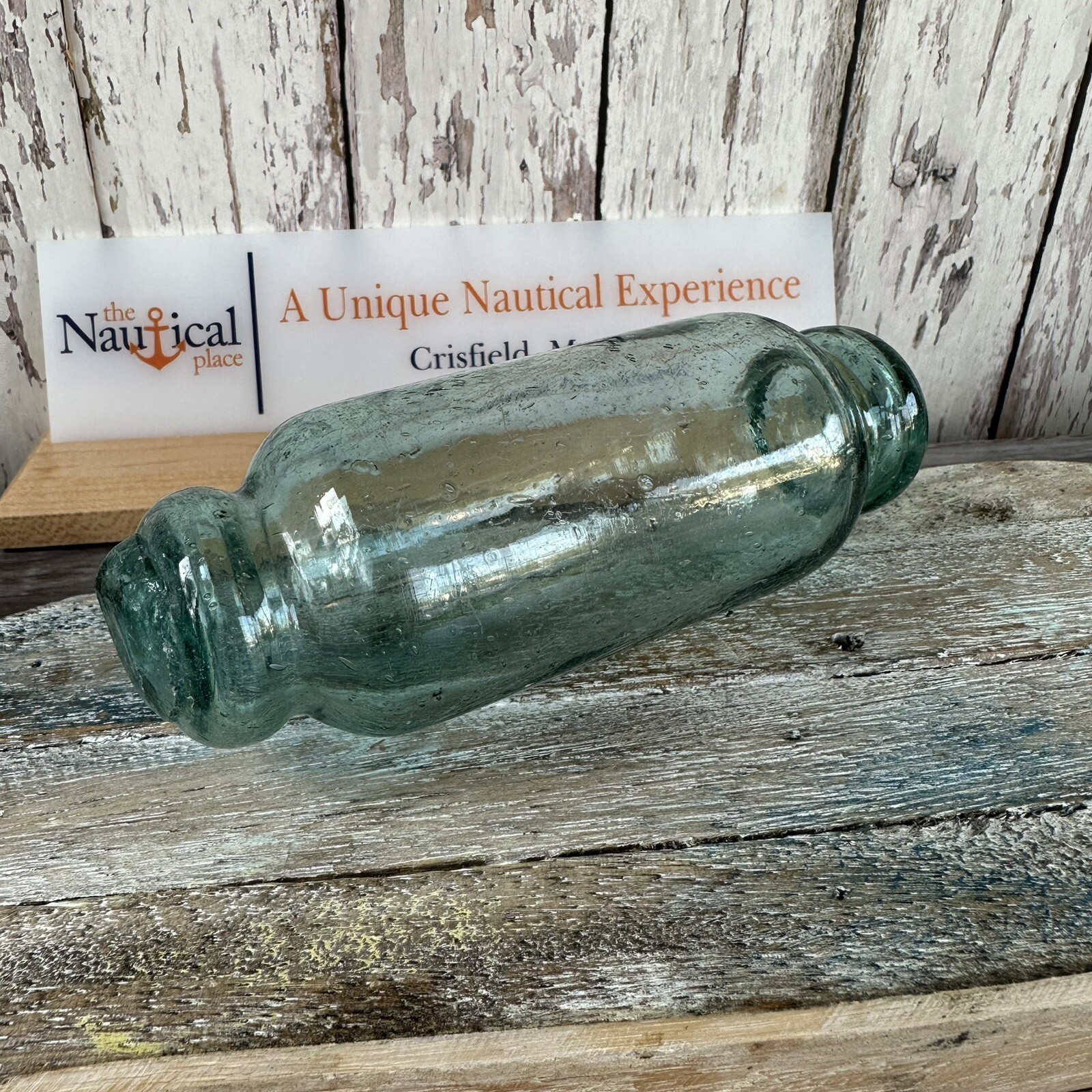 Japanese Rolling Pin Glass Float - Authentic Vintage Japan Fish Net Buoy - Aqua Japanese Rolling Pin Glass Float - Authentic Vintage Japan Fish Net Buoy - Aqua