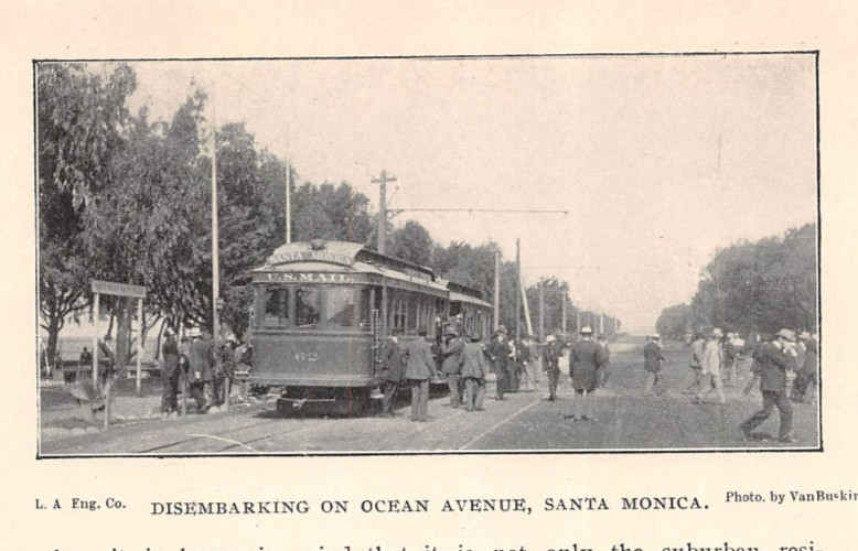 1898 SANTA MONICA CA Southern Pacific Depot Bath House Trolley Car Arcadia Hotel