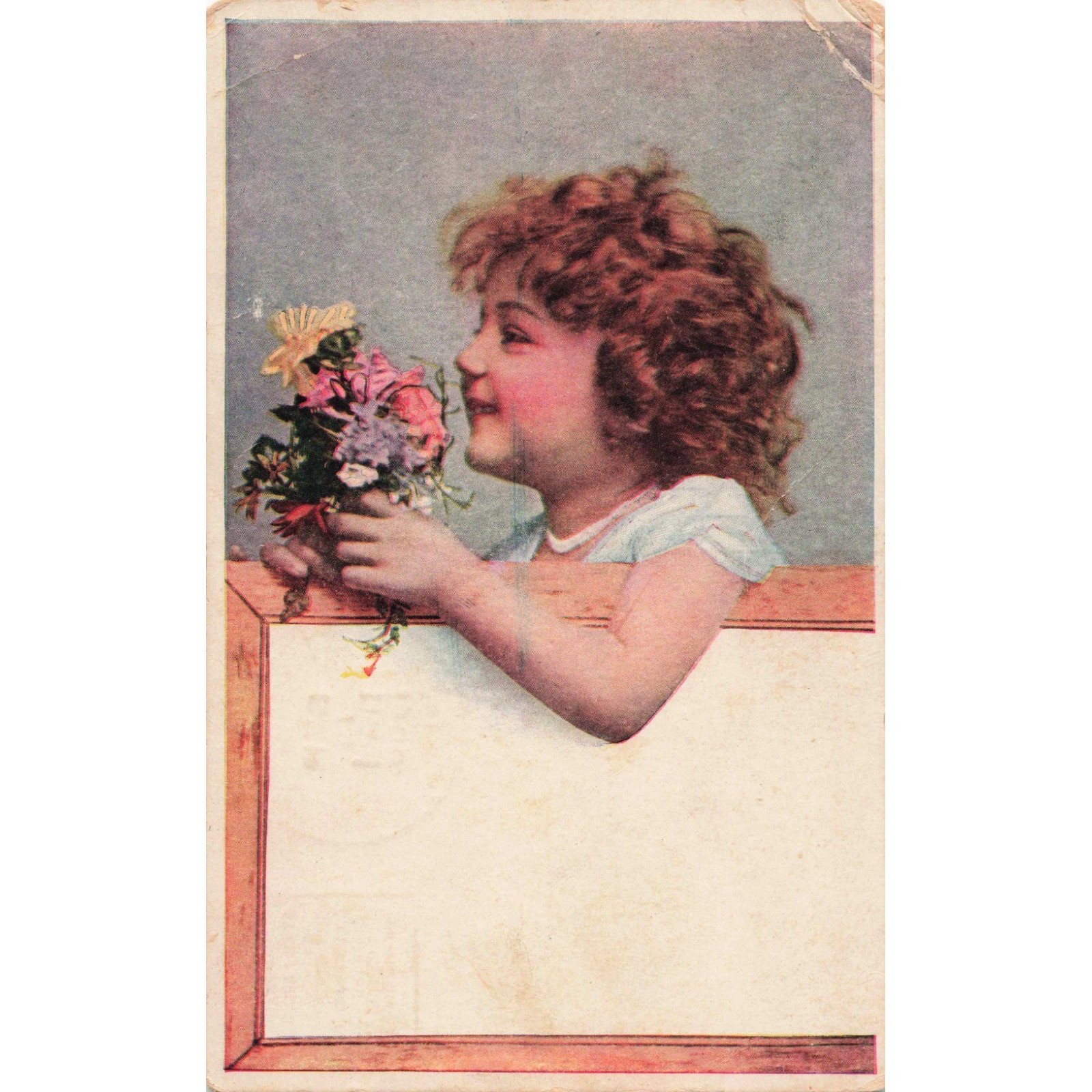 Vintage 1908 Postcard Girl with Flowers Indianapolis Star Supplement Newman IL