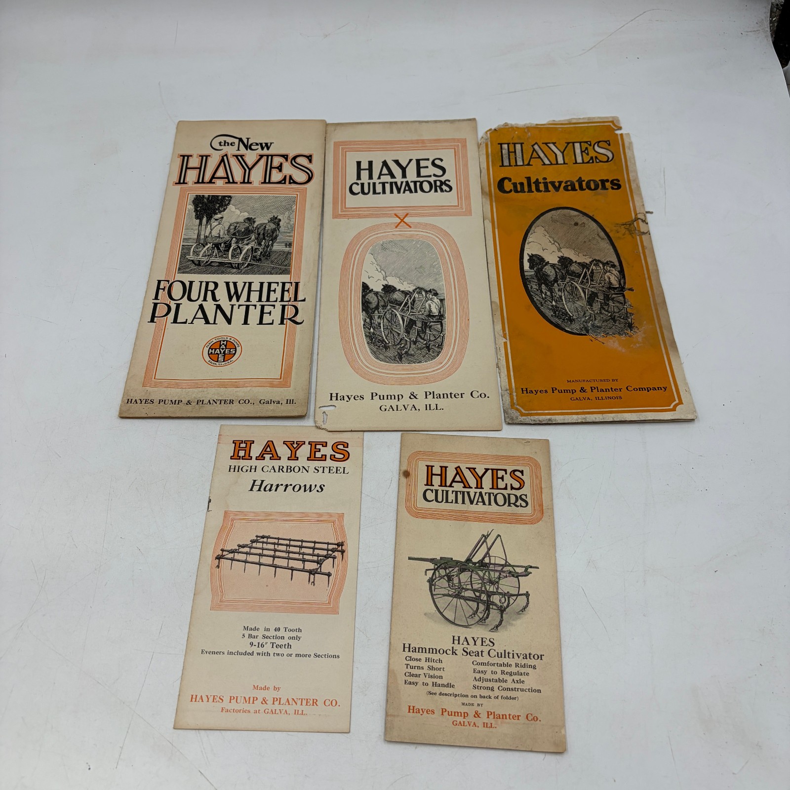 Vintage Hayes Farm Implement Brochure Lot Cultivators Planter Harrow Galva IL