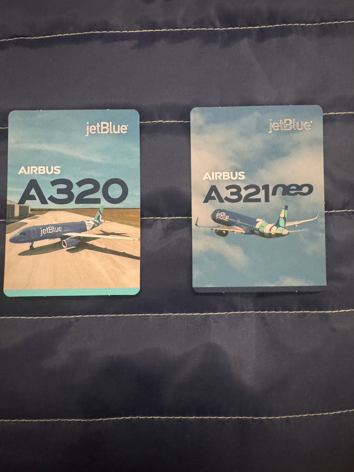 JetBlue Airbus Aircraft Non-Sport Trading Card Lot (2) A320 A321neo