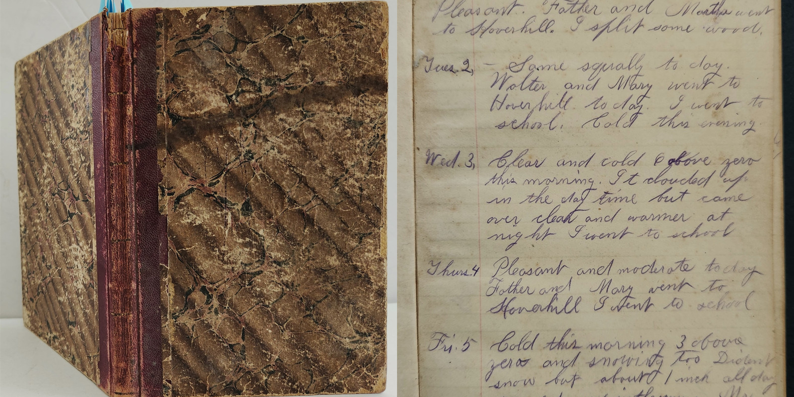 1883 antique DIARY haverhill ma HENRY H POORE farm mentions Calvin H Weeks mayor