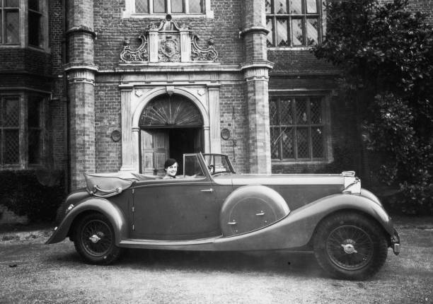Lagonda LG45 drophead coupe circa 1936 OLD PHOTO