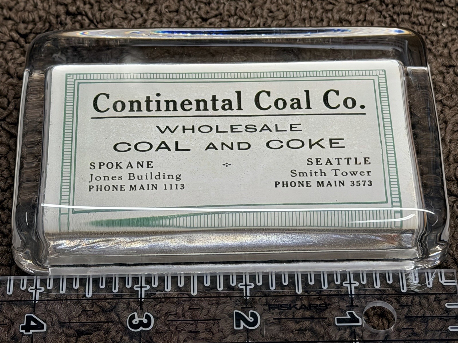 VINTAGE Continental Coal Glass Paperweight Mirror VINTAGE Continental Coal Glass Paperweight Mirror