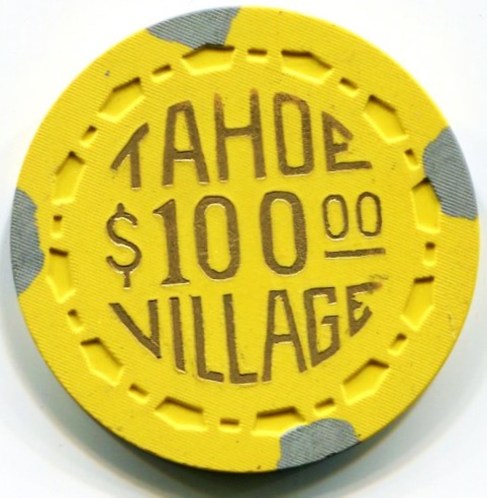 RARE CLASSIC $100 TAHOE VILLAGE CASINO CHIP RARE CLASSIC $100 TAHOE VILLAGE CASINO CHIP