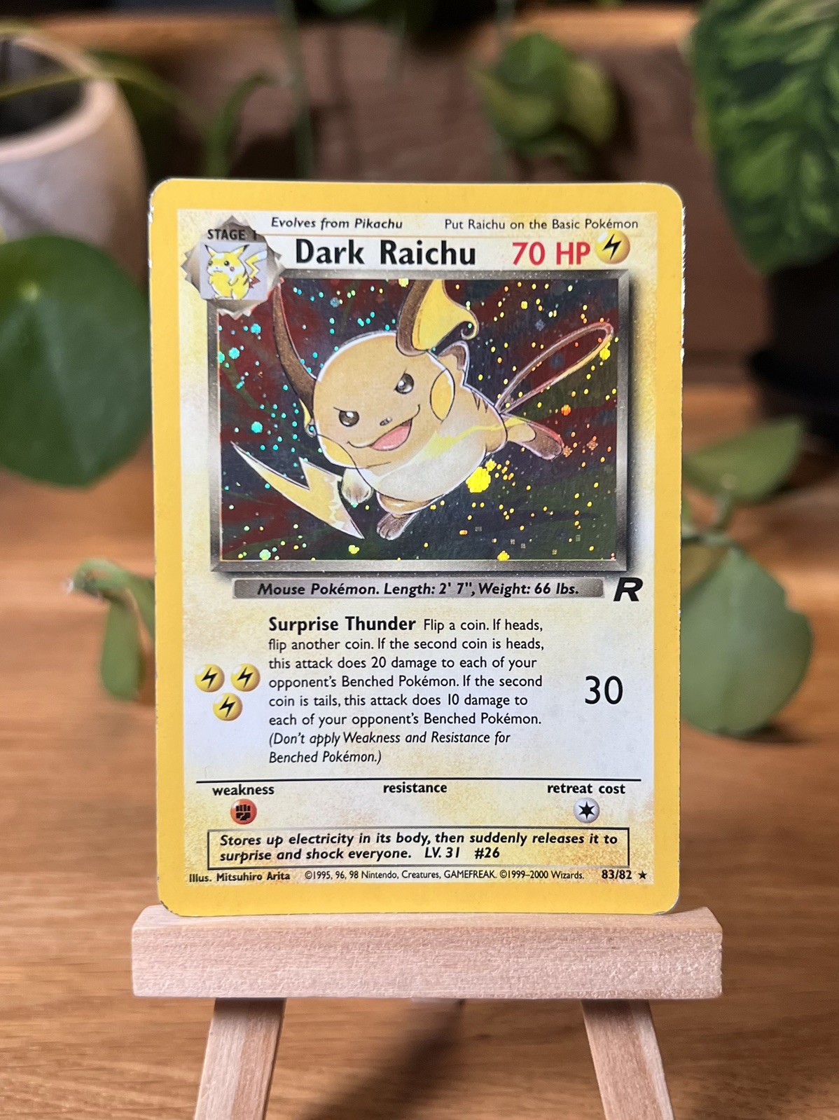 Dark Raichu 83/82 Team Rocket Holo Rare WOTC Vintage Pokemon Card 2000