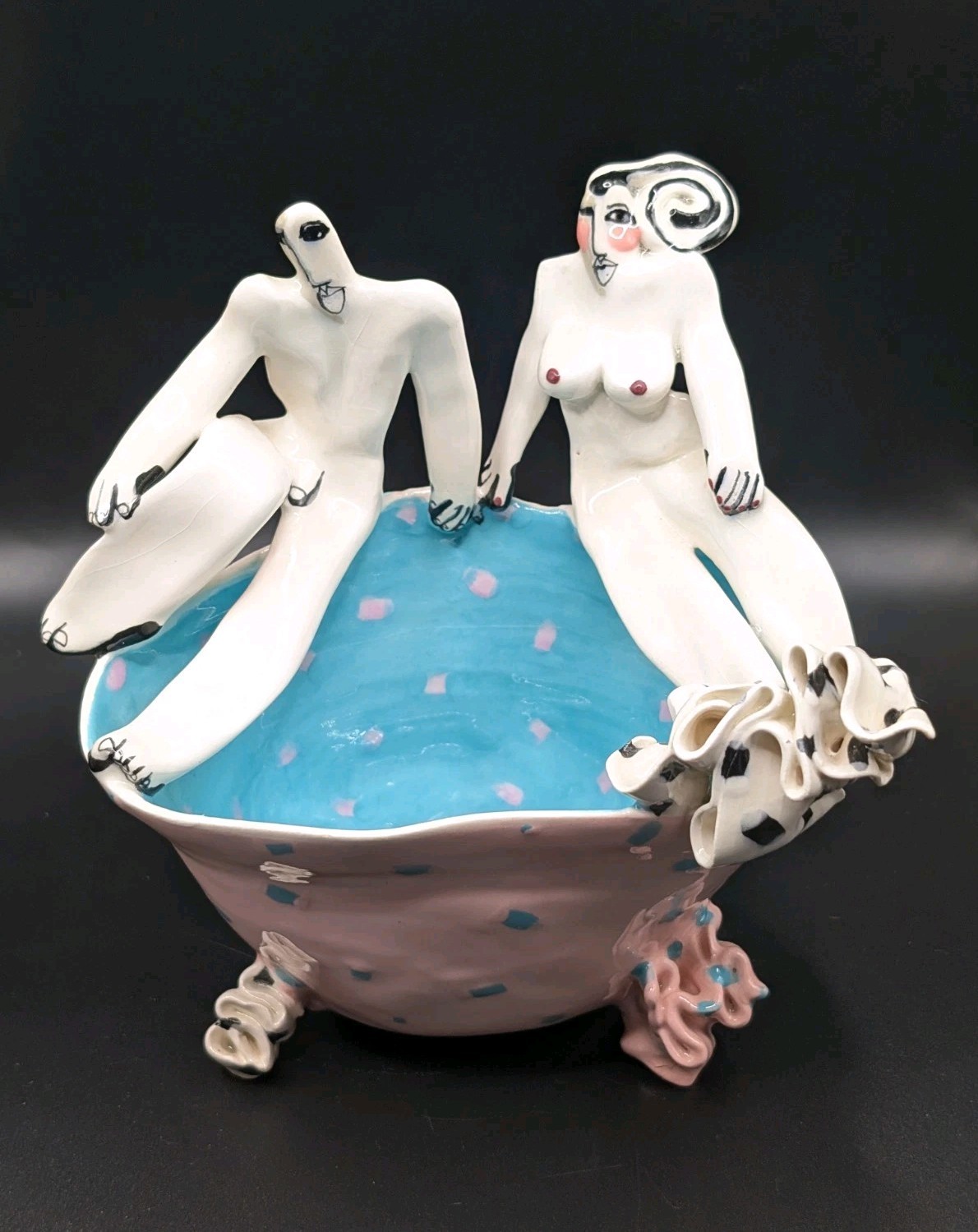 Eilene Sky Artist Tea Cup Mug Woman 1993 Studio Piece Porcelain Hand Painted