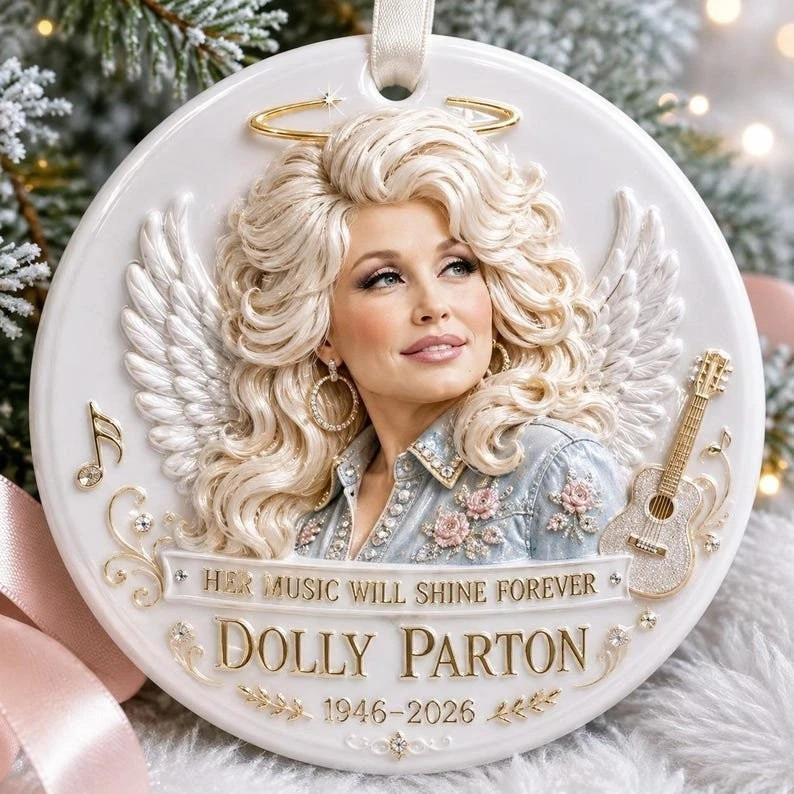 Dolly Parton Angel Ceramic Christmas Ornament, Country Music Legend Tribute...