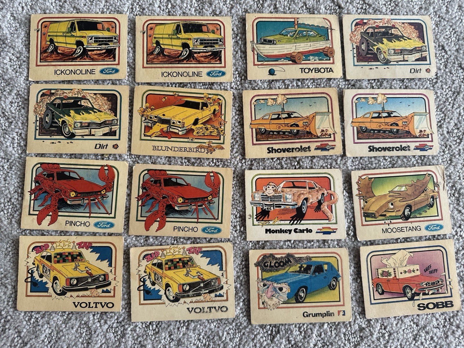  Vintage Crazy Cars Trading Cards 1976 Wonder Bread ITTC. B. C.