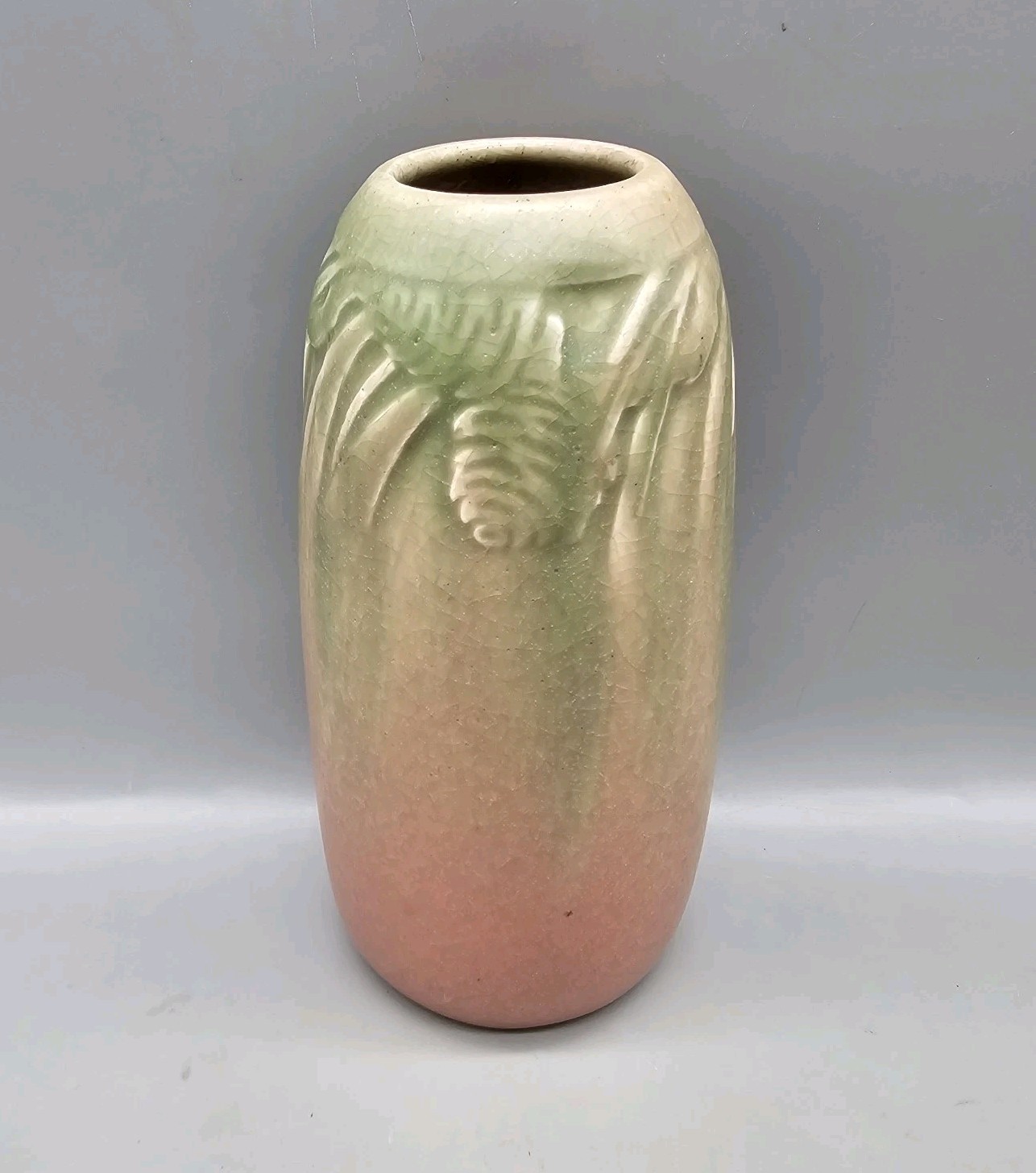 Vintage Rookwood Pottery Pinecone Vase 1917 #1889 Pink & Green 6.25 Vintage Rookwood Pottery Pinecone Vase 1917 #1889 Pink & Green 6.25