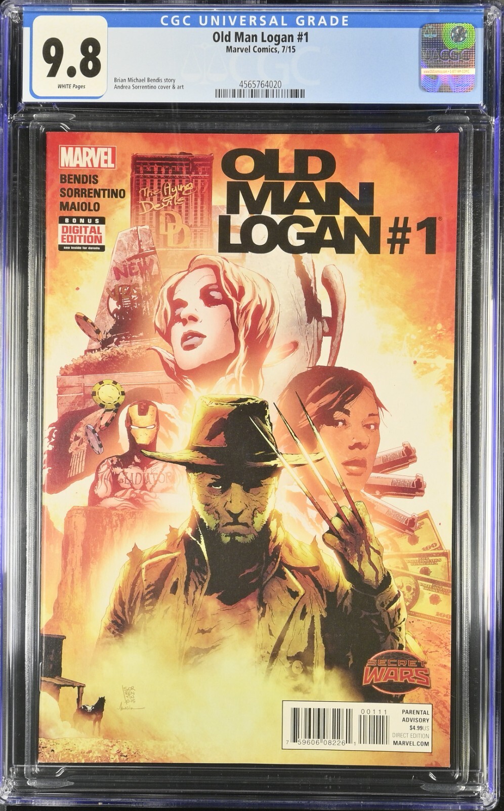 Old Man Logan #1 CGC 9.8 White Pages 2015 🔑 Secret Wars Bendis Wolverine X-Men