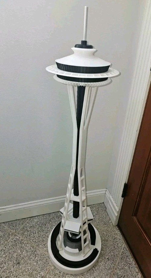 4\' Foot 3D Printed Space Needle - Seattle Center, Century 21, Collectable