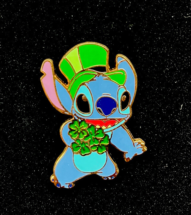 Disney Shopping Stitch St Patrick’s Day Four Lead Clover  LE 250 Pin Rare 2009
