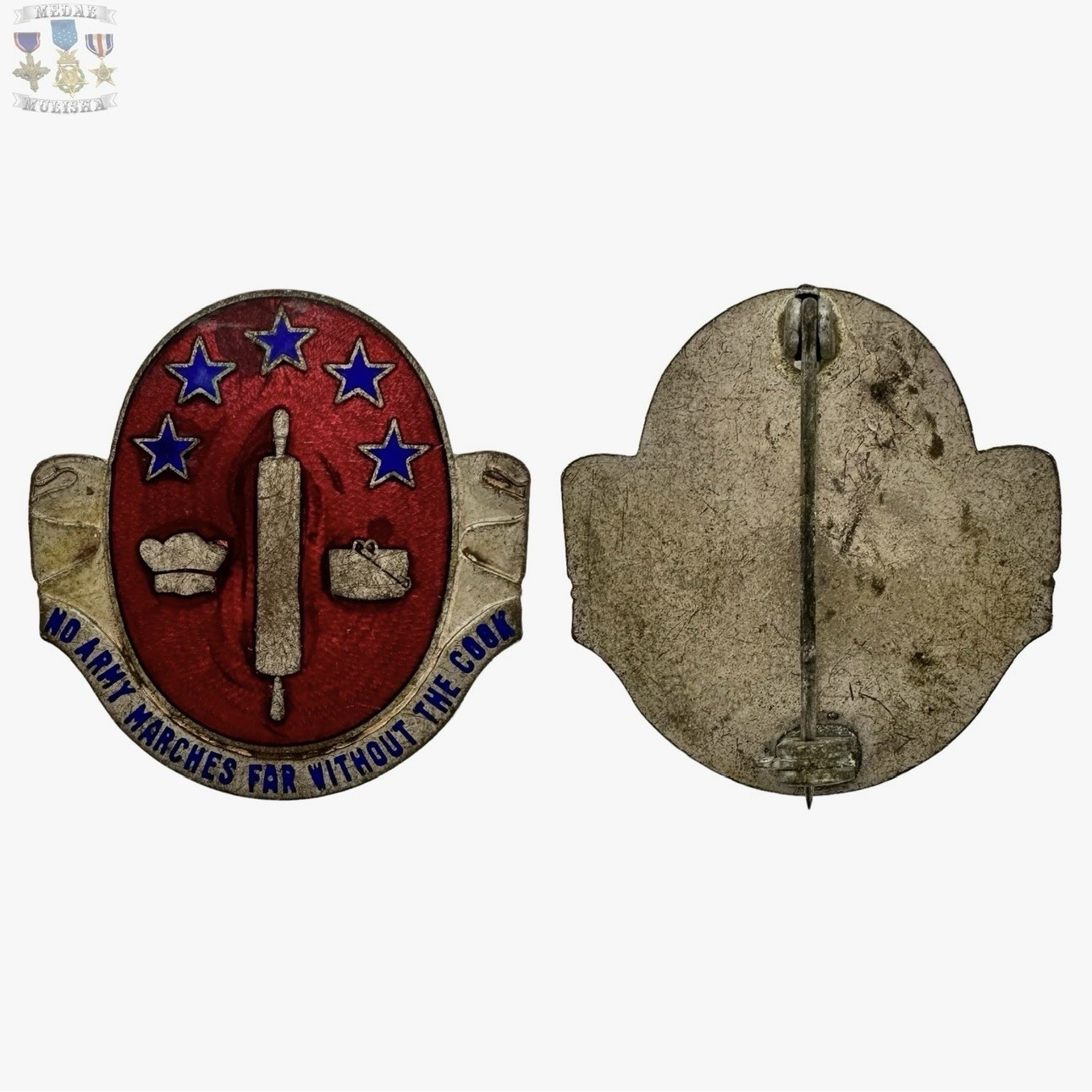 WWII ARMY COOK AND BAKER SCHOOL DISTINCTIVE UNIT INSIGNIA DUI PIN-BACK WW2