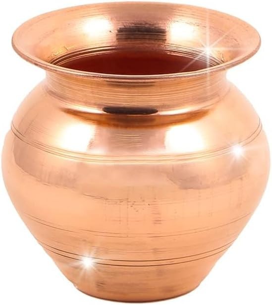 Copper Kalash Lota for Pooja Small Tambe Ka Water Pot 2.8 Inch Puja