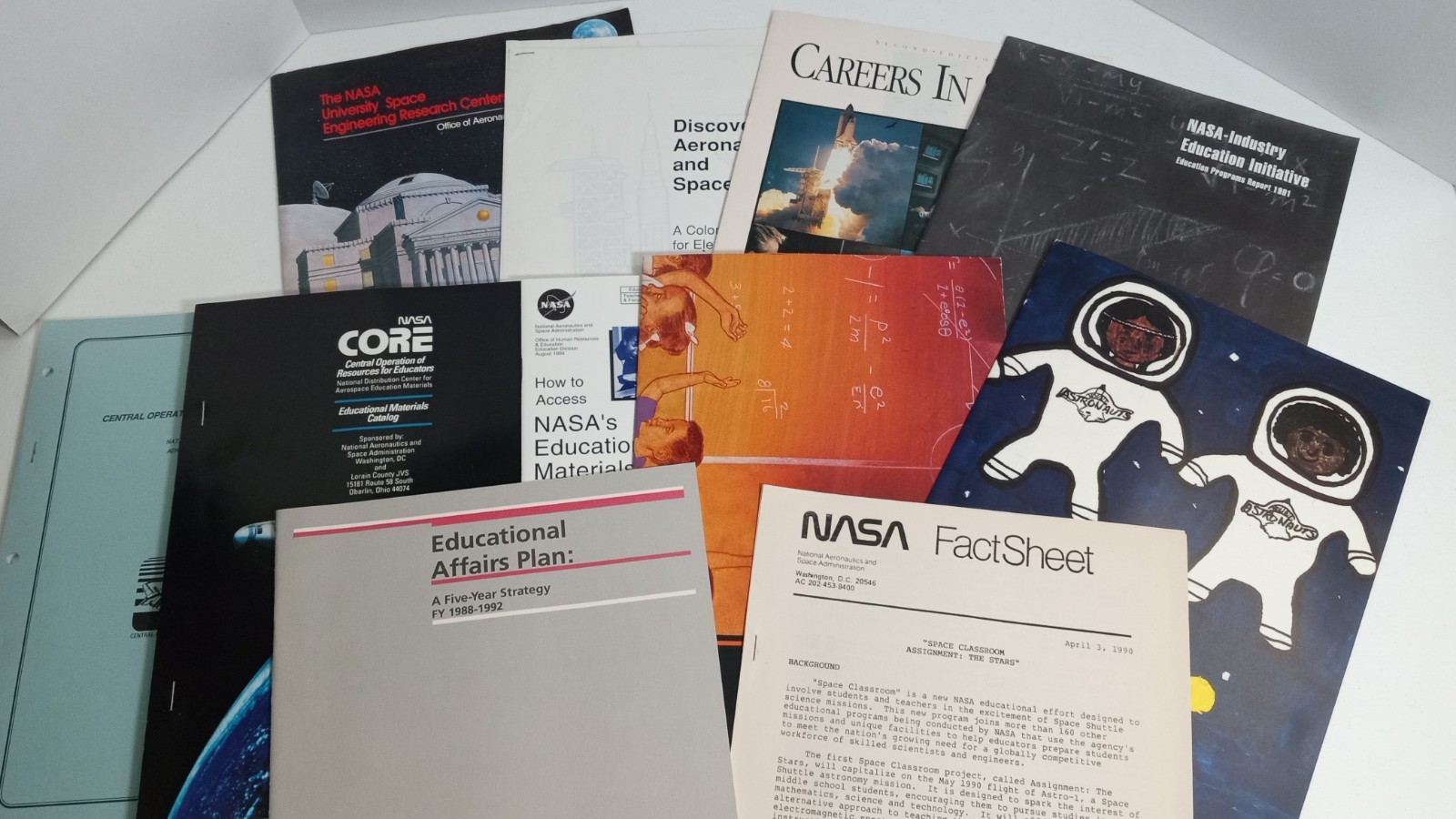Vintage NASA Ephemera Lot Posters Pamphlets Education Space Shuttle 1980s 1990s