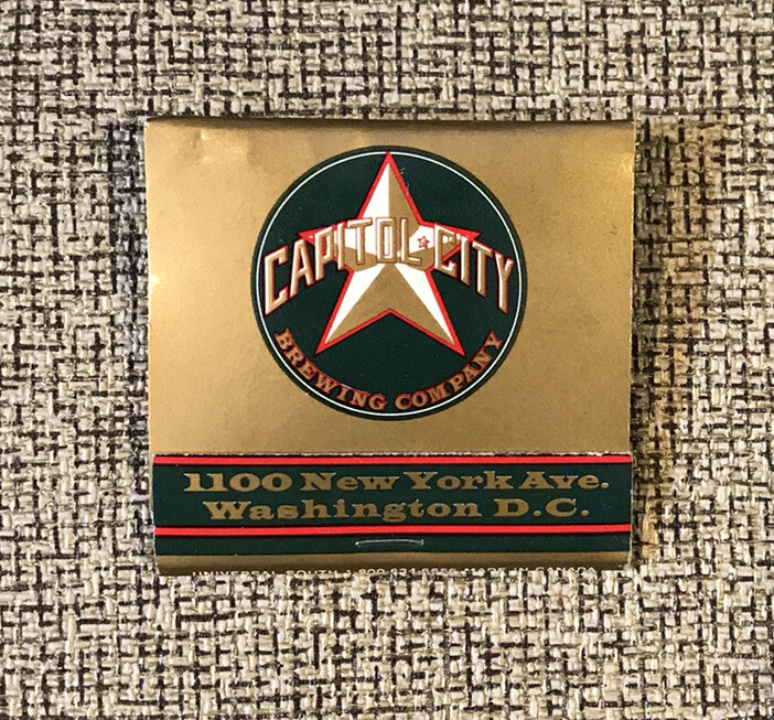 CAPITOL CITY BREWING COMPANY WASHINGTON D.C. 1990's VINTAGE UNSTRUCK MATCHBOOK 