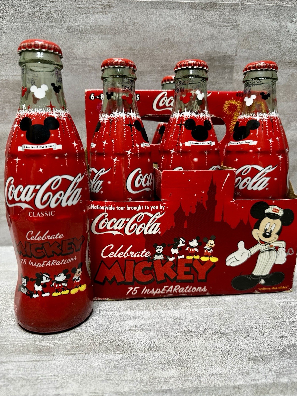Coca-Cola Celebrate 75 InspEARations 6-Pack Disney Mickey Mouse Coke Bottle