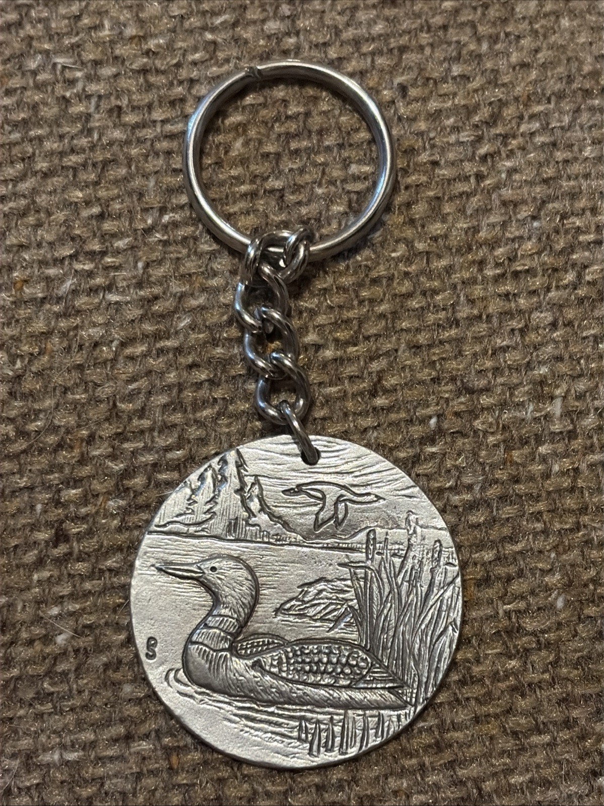 An Animal Adventure By Phillip Schuyler Pewter Loon Key Chain - 2”