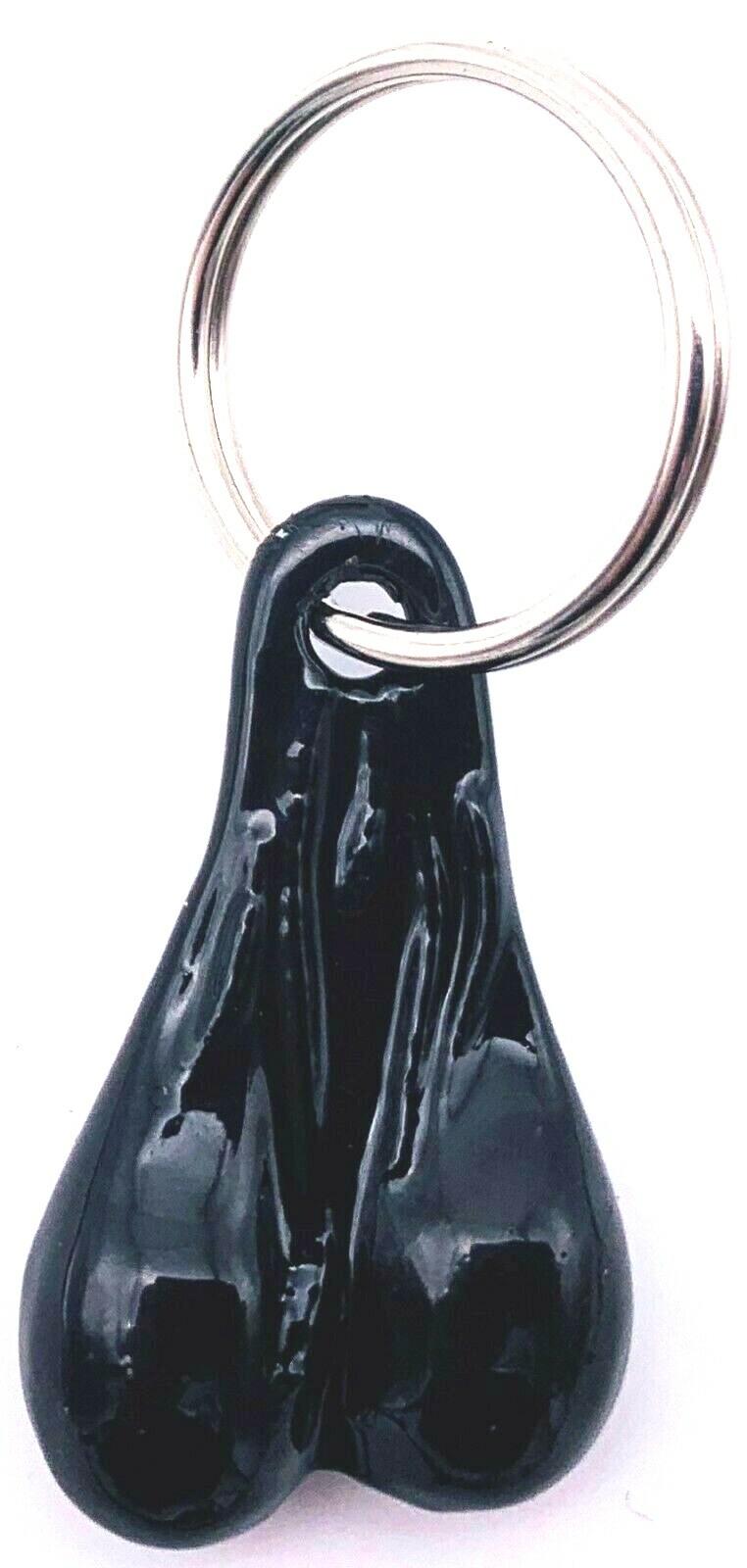 BRASS BALLS KEY CHAIN BIKER TRUCKER BULL BALLS  KEYCHAIN RING FUNNY USA MADE