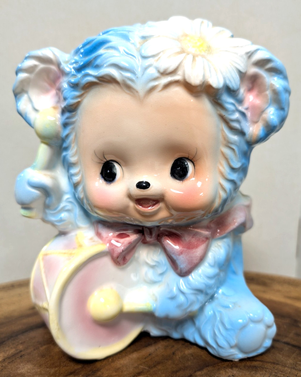 Vtg Rubens Originals Ceramic Drummer Puppy Dog Planter 3192 Japan Kitsch 1950\'s