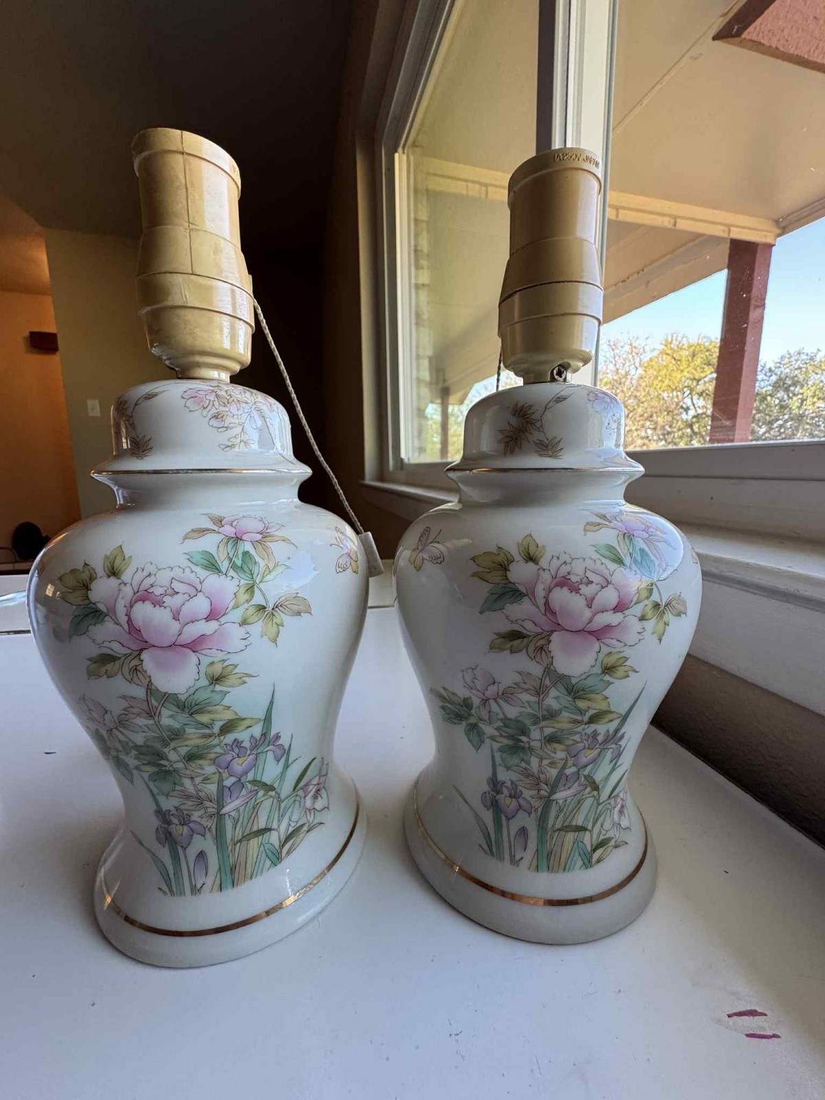 Vintage Shibata Toki Co., LTD Porcelain Ginger Jar Lamps (Pair)