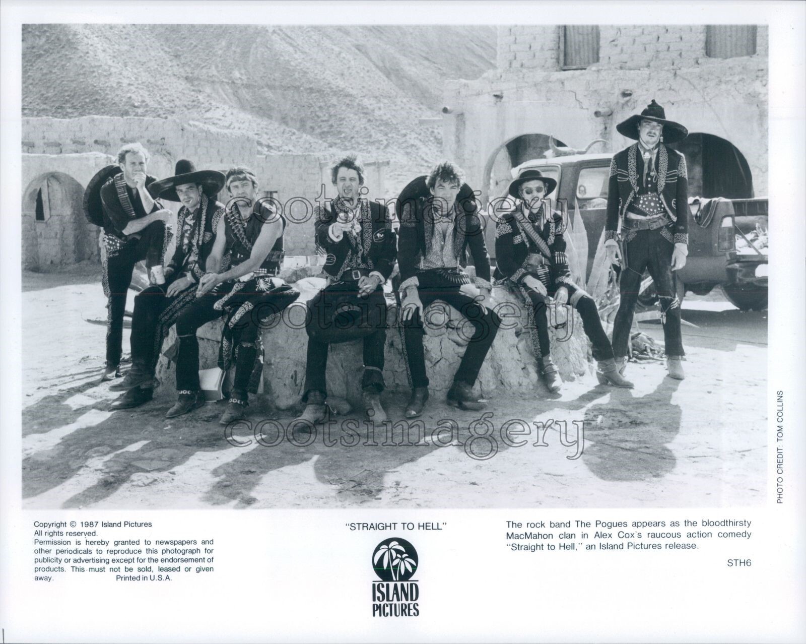 1987 Press Photo Rock Band The Pogues Scene From 1980s Movie Straight to Hell
