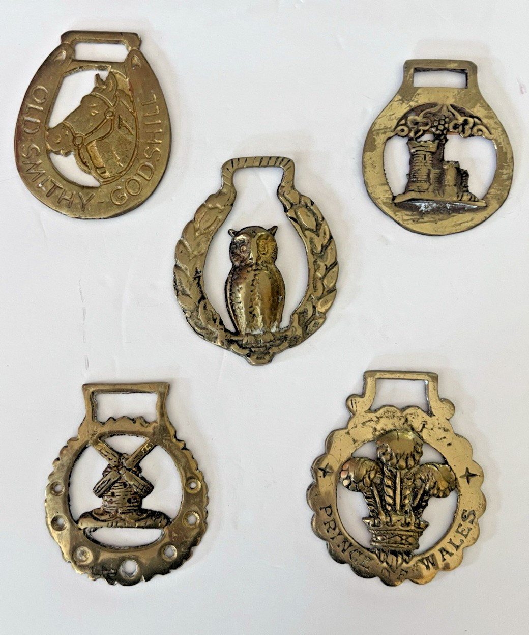 Vintage Horse Brass Medallion-Bridle Ornaments LOT OF 4
