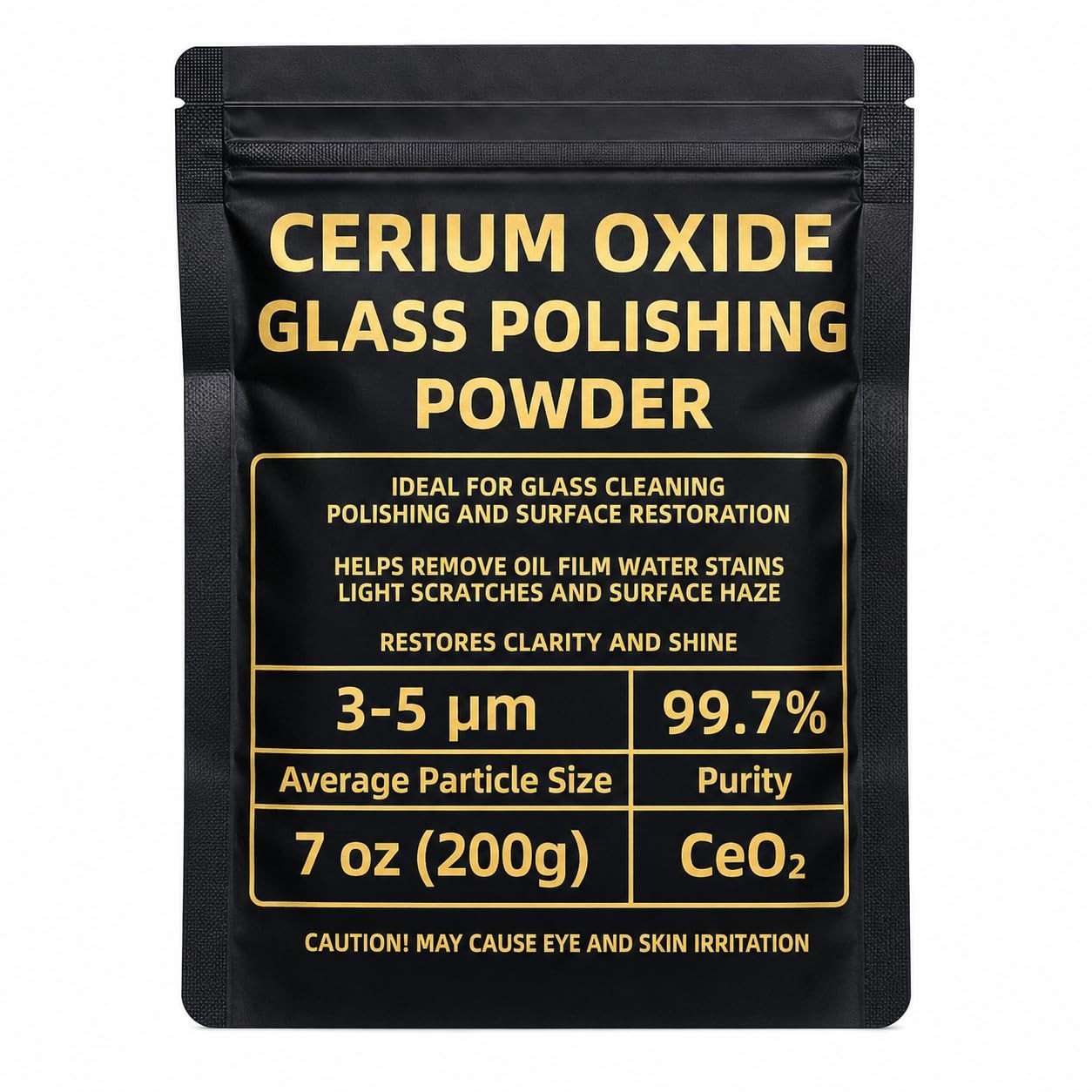 7oz (200g) 99% Cerium Oxide Glass Polishing Powder (3-5 Um) – Removes: Oil Films 7oz (200g) 99% Cerium Oxide Glass Polishing Powder (3-5 Um) – Removes: Oil Films