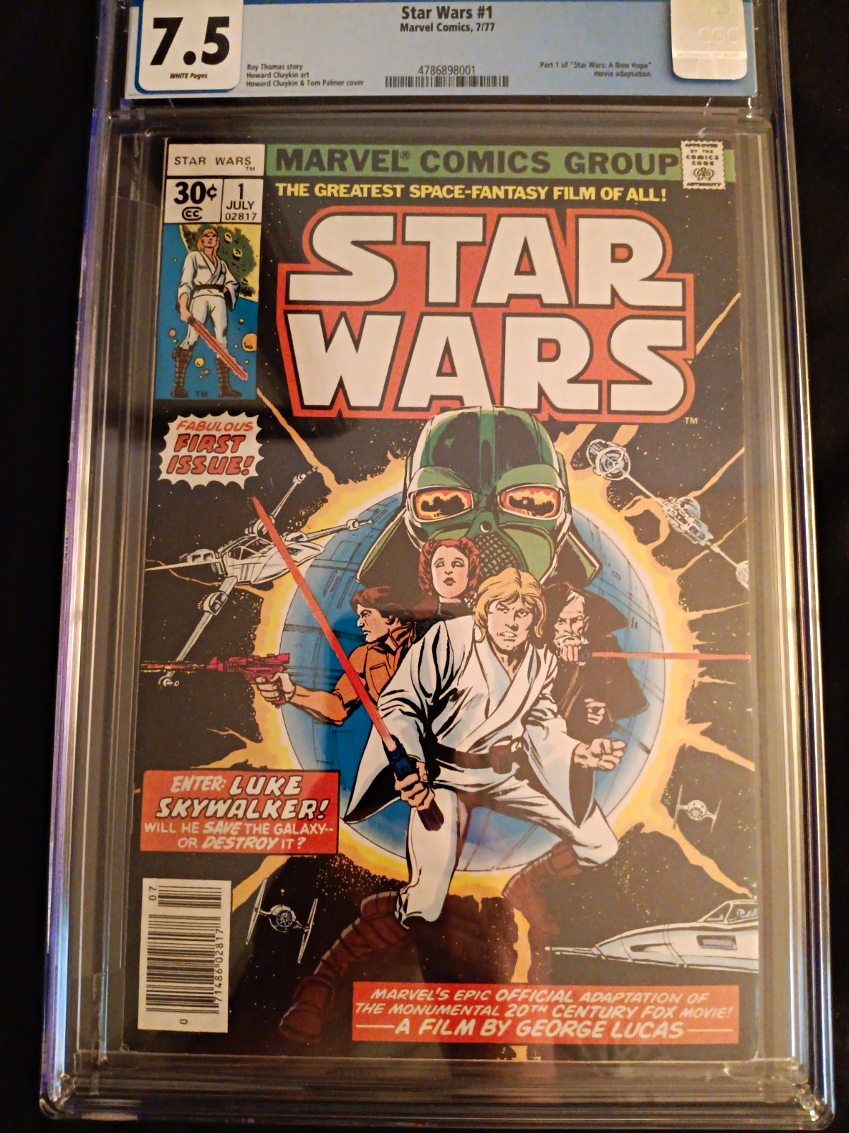 Marvel Comics Star Wars #1 (1977) CGC 7.5 White Pages 30¢ Variant