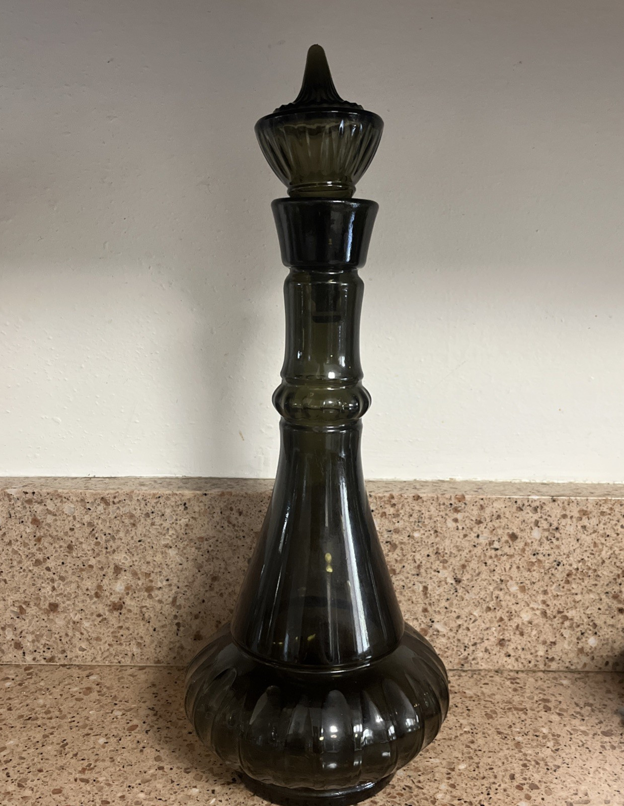 Vintage Jim Beam I Dream of Jeannie Genie Bottle 1964 Smoke Green Glass Decanter
